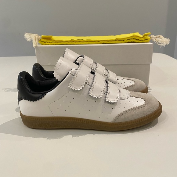 Isabel Marant Beth Sneaker in White/Black/Gum Sole sz 39 New in Box - Picture 2 of 10